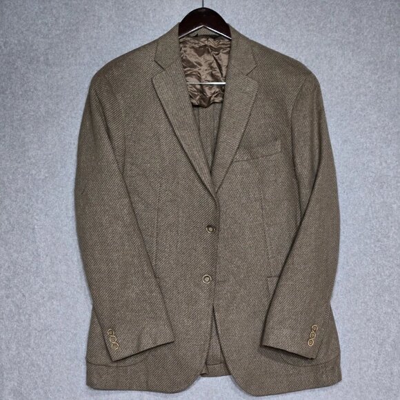 Ermenegildo Zegna Heritage Blazer Mens Size 40 Beige Single Breasted Two Button - Picture 2 of 16